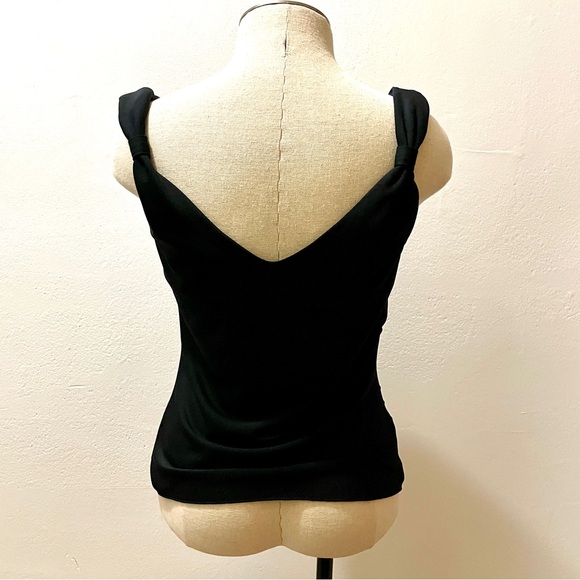 STUNNING Black Open Back Top with Beautiful Draped Bow Shoulders Size: Small 💃 🌟 - Picture 6 of 12